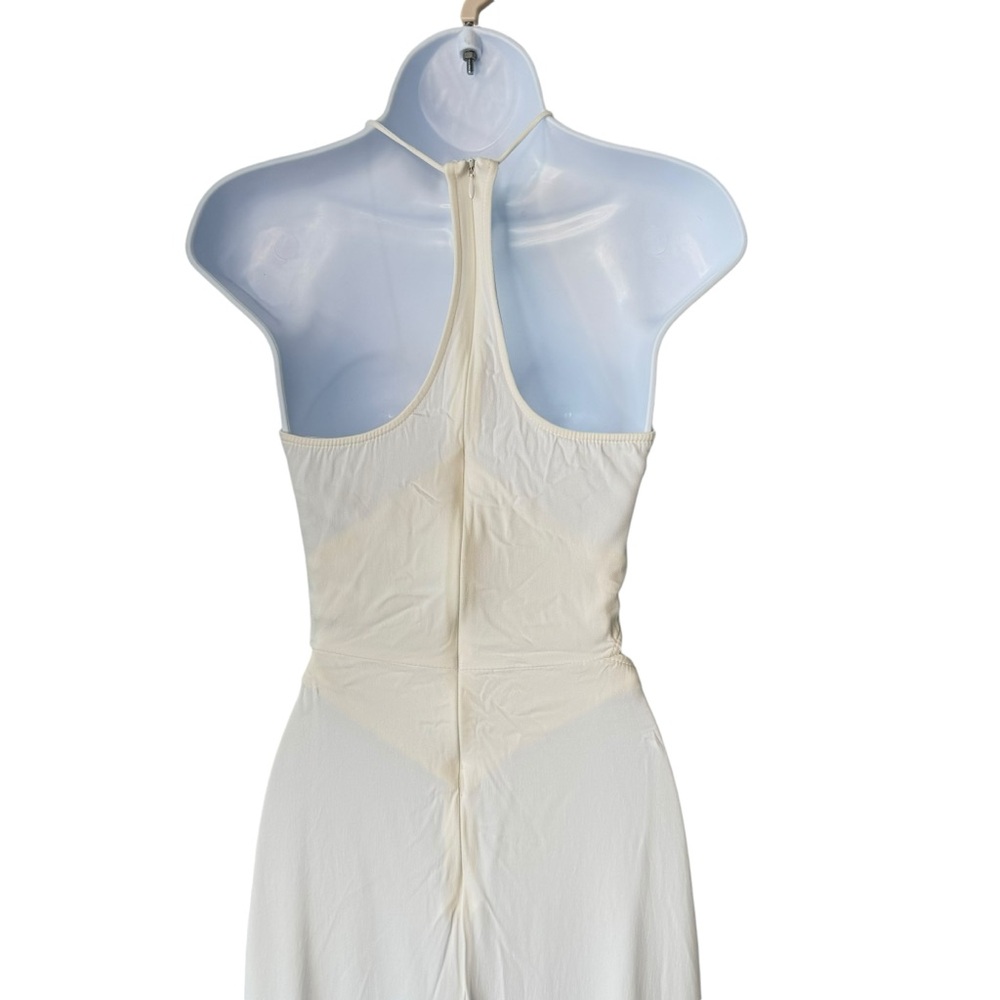 Christopher Esber NEW Disconnect Ruched Ivory Halter Formal Maxi Dress Size 4 - Picture 7 of 10